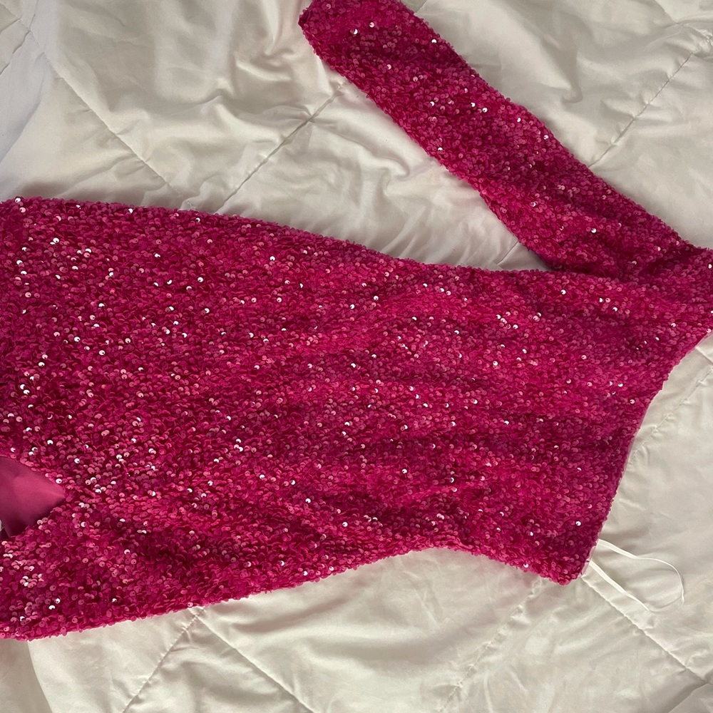 Hot Pink One Shoulder Dress
